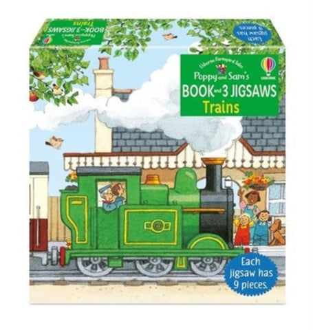 Poppy and Sam's Book and 3 Jigsaws: Trains by Heather Amery
