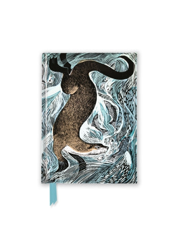 Angela Harding Fishing Otter Foiled Pocket Journal by Flame Tree