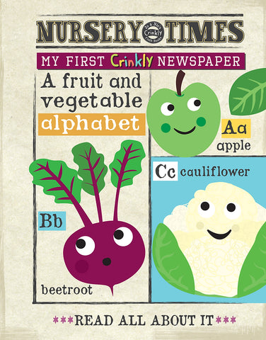 A-Z Fruit & Veg Crinkly Newspaper by Nursery Times