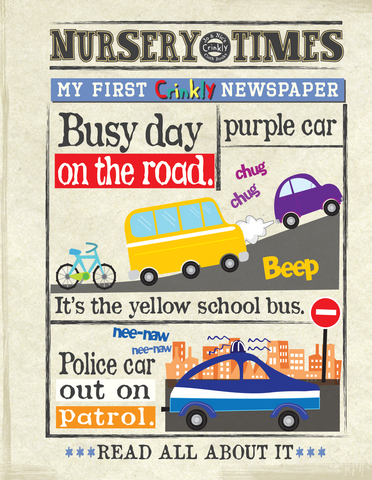 Busy Day on the Road Crinkly Newspaper by Nursery Times