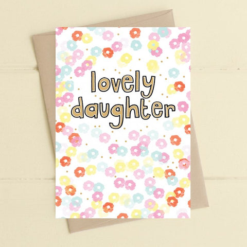 Pastel Flowers Lovely Daughter Card
