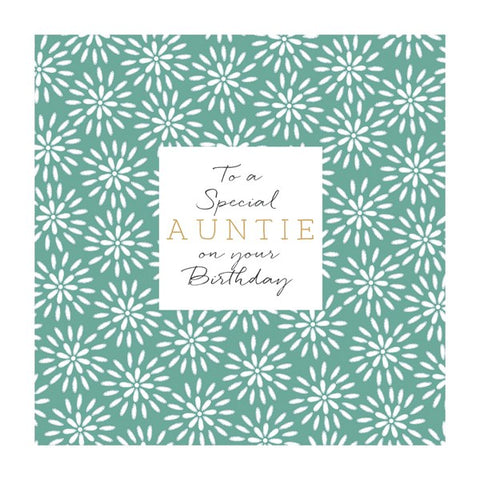 Special Auntie Green Flora Card