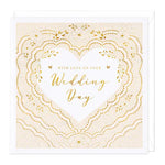 Golden Heart Wedding Card