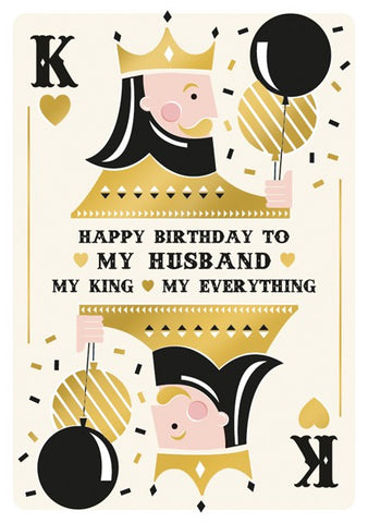 My Husband My King Birthday Card
