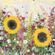 Sunflowers And Daisies Card by Jane Morgan