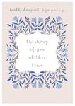 Blue Flowers Deepest Sympathy Card