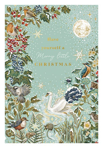 Merry Little Xmas Swan Card