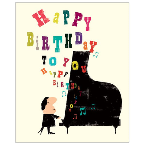 Grand Piano Birthday Card