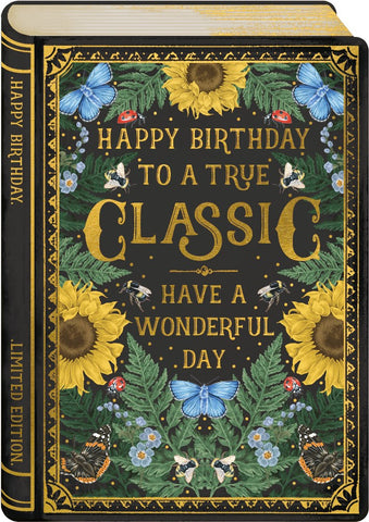 True Classic Book Birthday Card