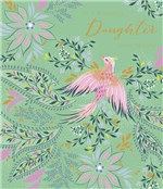 Daughter Pink Bird On Green Card
