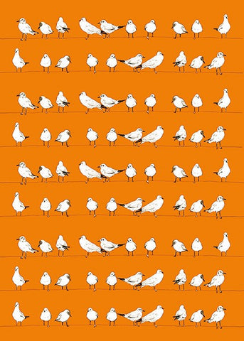 Seagulls On A Line Flat Wrap