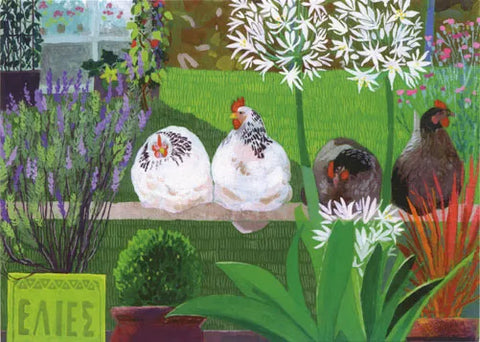 Harriet's Hens Card by Sheila Smithson